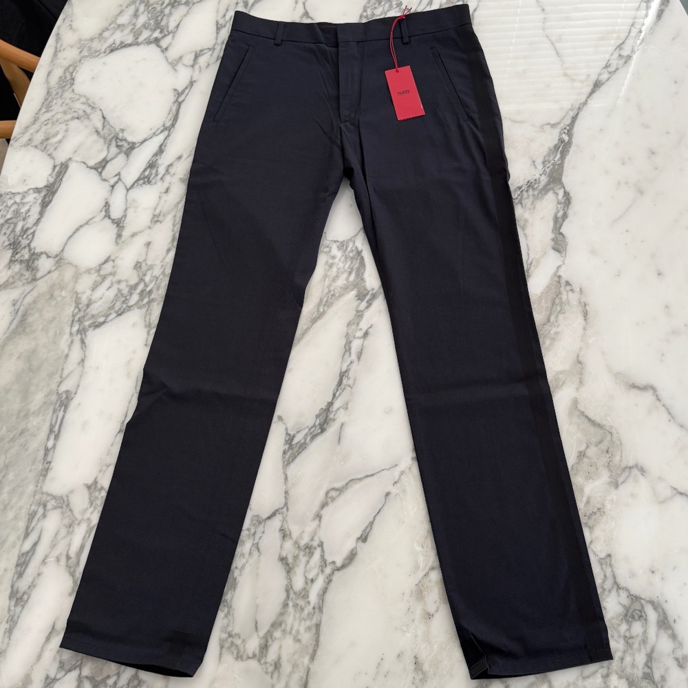 Hugo by Hugo Boss‎ Men's Wool/Cotton Black Tuxedo pants, size 30